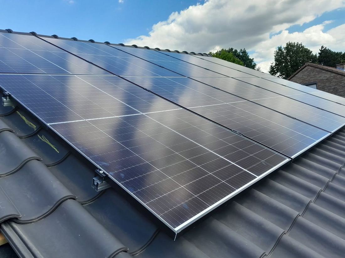 Zonnepanelen in close-up